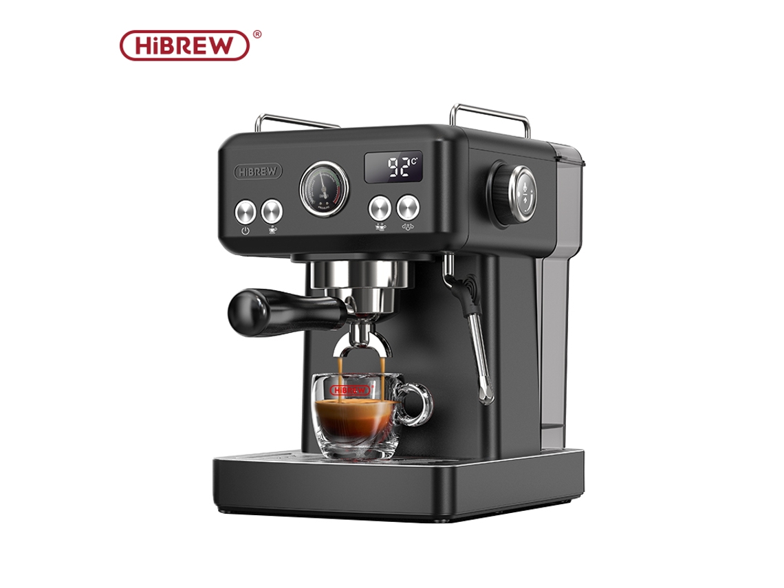 Cafetera espresso semiautomática Hibrew H10a, depósito de 1,8 l, presión de 20 bares, función de café caliente/frío, negra