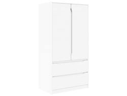 Armario de baño con cajón manual, blanco, 79,5 x 49 x 156 cm