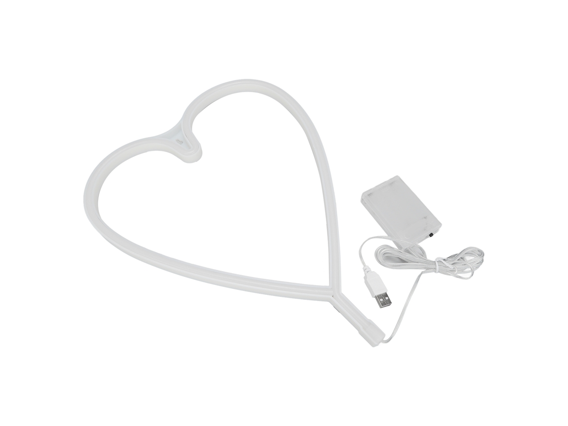 Luces Neon En Forma De Corazón Operadas Por Batería Usb Para Regalo Decorativo
