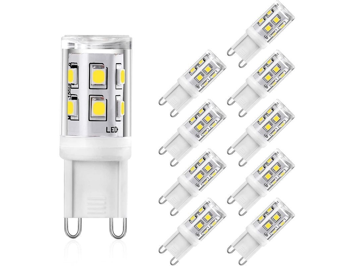Bombilla Led G9 De 2w, Equivalente A Halógena De 20w-25w, 4000k, 300lm, 220-240v, No Regulable, 10 Unidades.
