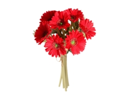 Ramo De Gerberas Artificiales Para Decoración Del Hogar Y Bodas - Rojo