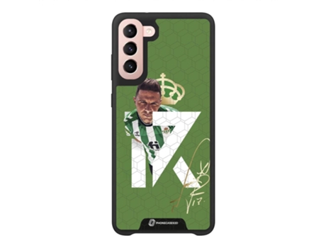 Funda Móvil Oficial Real Betis Fc para Samsung Galaxy S21 PHONECASES3D Piel Sintética Negro