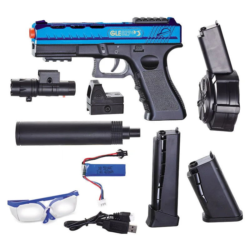 (azul) Pistola De Agua Manual/automática G17 Clásica, Se Puede Operar Manualmente O Eléctricamente.