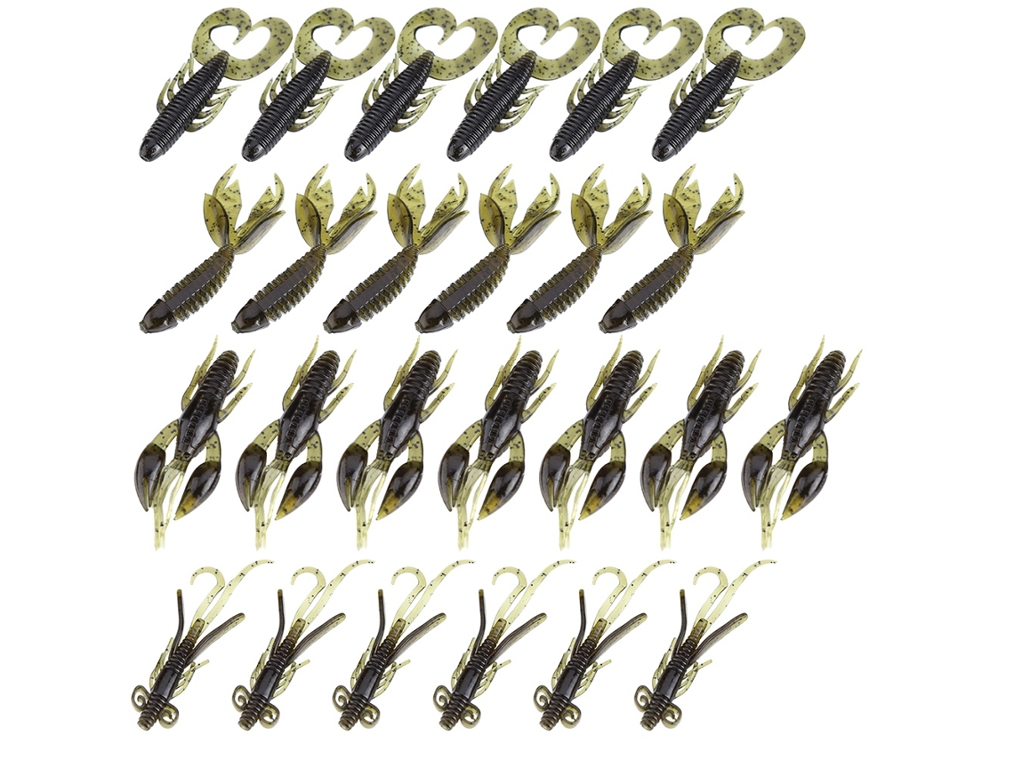 25 Señuelos De Silicona Con Forma De Gamba Para La Pesca De Carpas Y Lubinas (verde Oscuro)