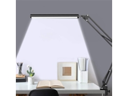 Rebe-lámpara De Escritorio Led Ajustable Con Pinza Brazo Metálico 10 Niveles De Brillo Para Lectura Oficina Hogar