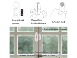 Sensor Inteligente Wifi Para Puertas Y Ventanas Tuya Con Monitoreo Remoto Y Doble Alarma.