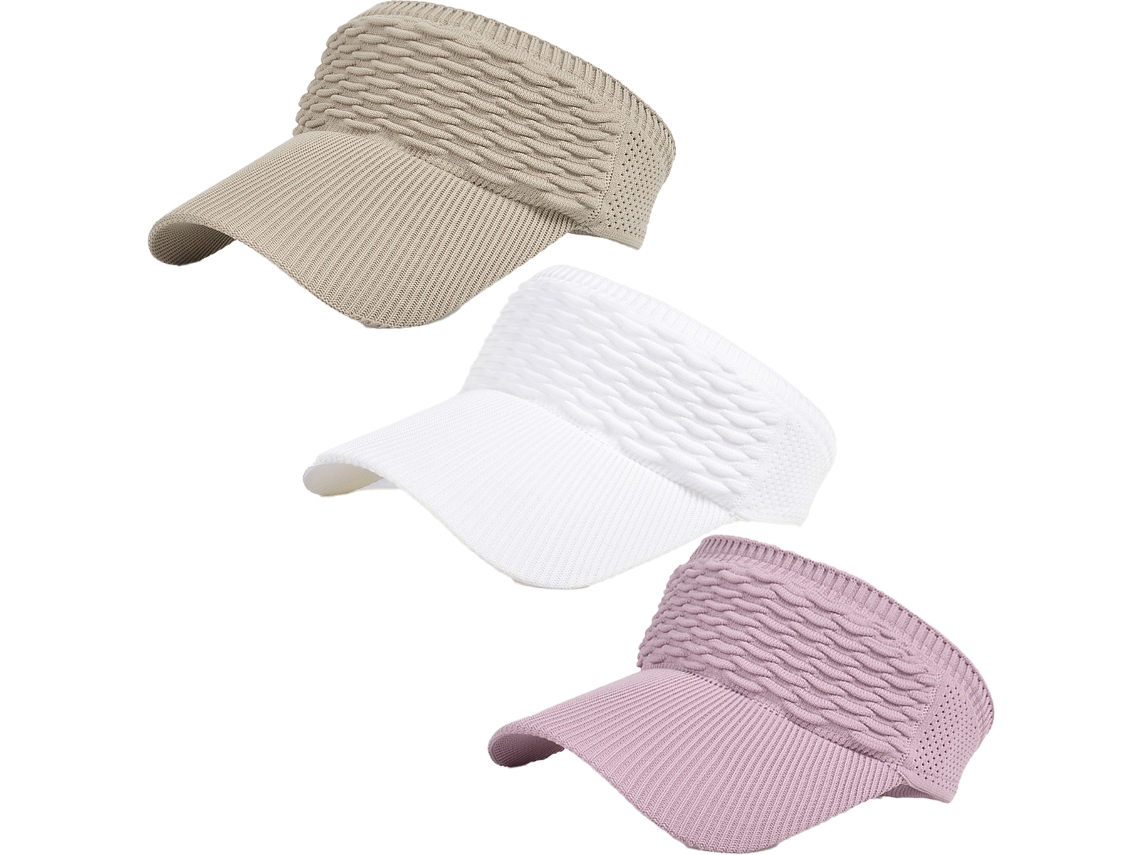 Sombrero de sol para mujer, 3 piezas, de malla elástica, de secado rápido, de ala ancha, para golf