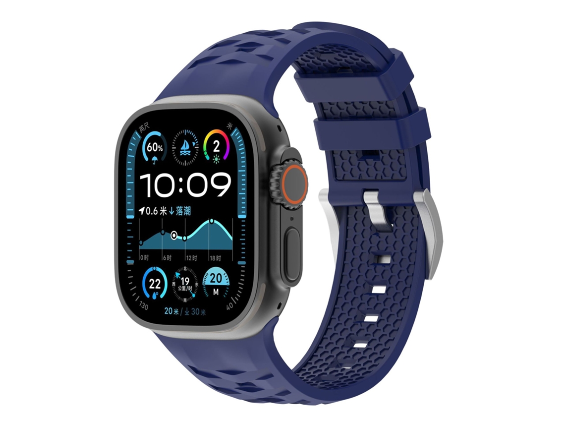 Correa Yuysan con diseño de neumático para Apple Watch 1 (9.ª generación/SE/Ultra 2, 42/44/45/49 mm, azul medianoche)