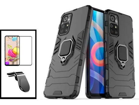 Kit Carcasa + Protector de Pantalla + Soporte Xiaomi Poco M4 Pro 5G GIFT4ME Negro
