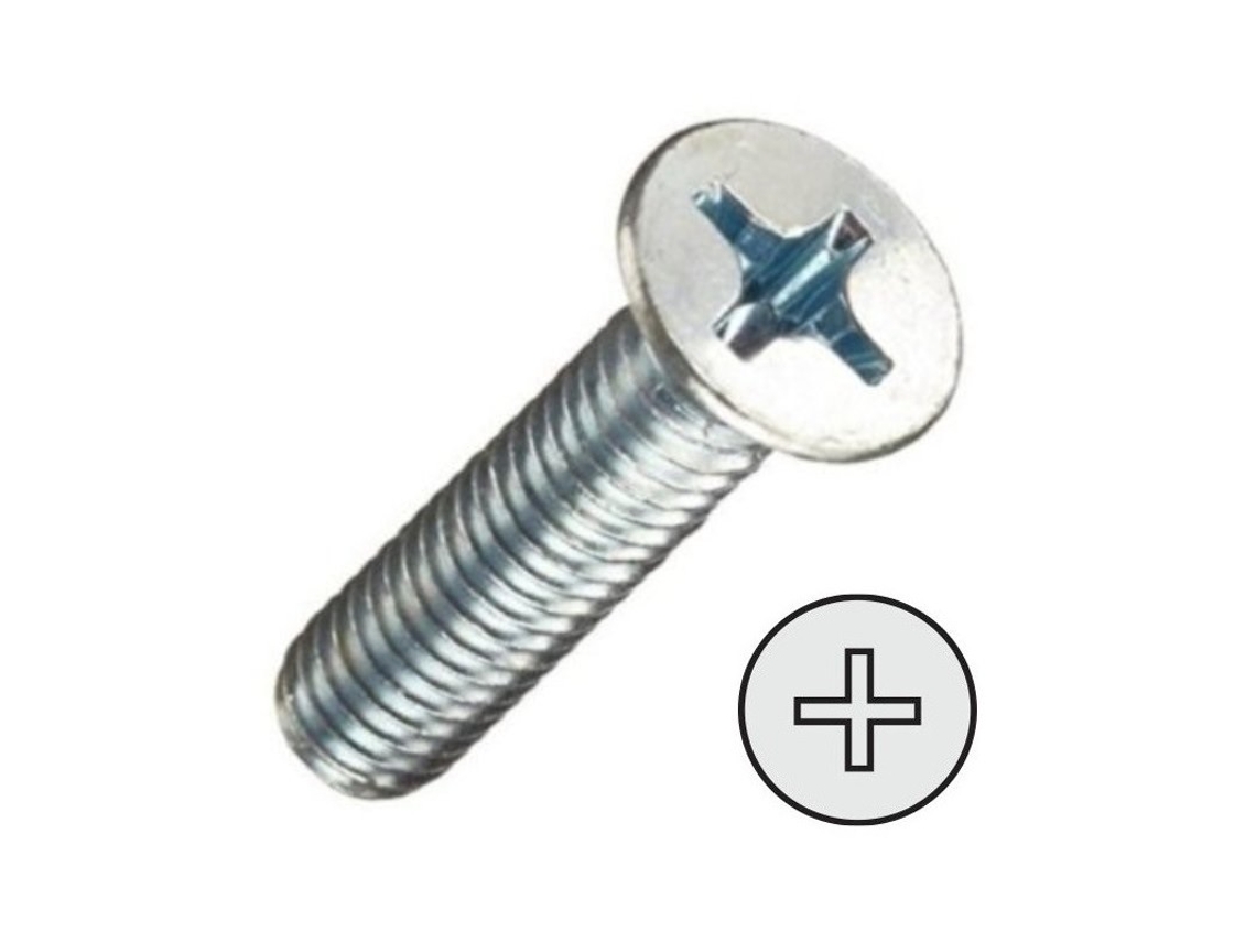 Tornillo Rosca Metal Cabeza Plana Din 965 Zincado Largo 16Mm Métrica M-8 UCAFIX