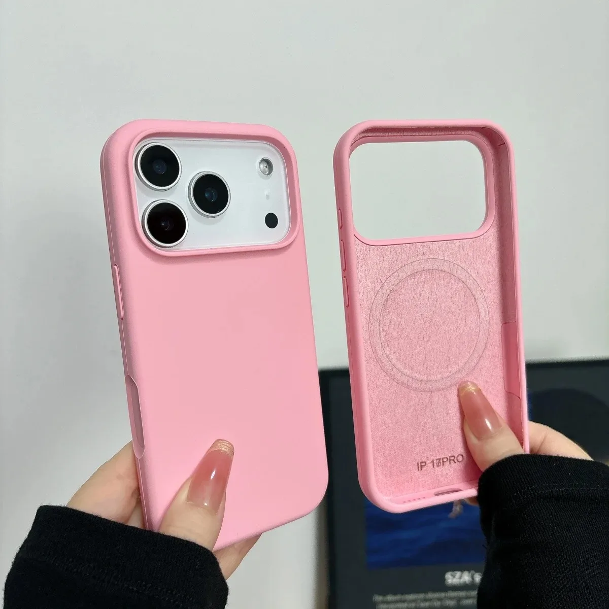 (rose Pink Iphone 13) Funda Original De Silicona Líquida Magsafe Para Iphone.