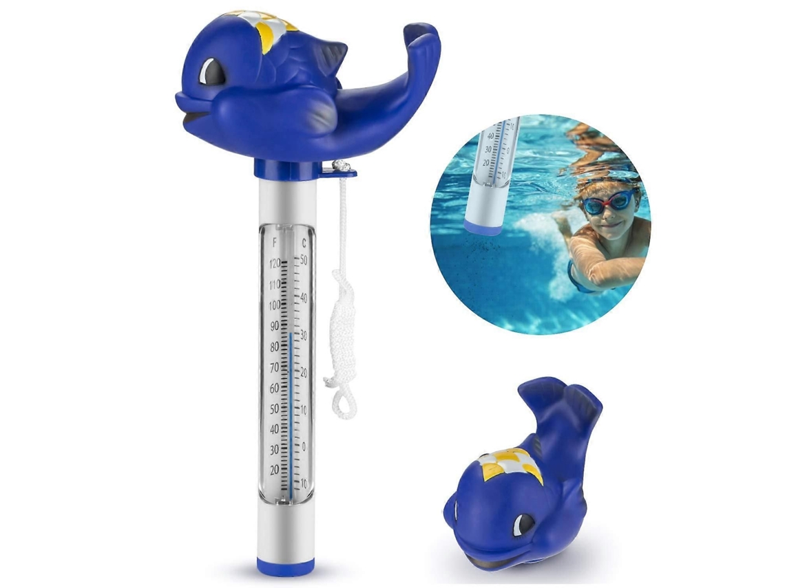Termómetro flotante para piscina, termómetro de cuerda, encantador termómetro para interiores y exteriores para medir la temperatura del agua de la piscina.
