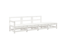 Maison Exclusive - 4 Pcs Conjunto Lounge De Jardim Madeira De Pinho Maciça Branco