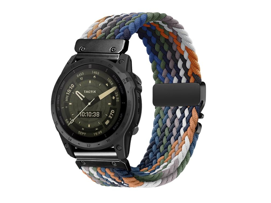 Bracelete Para Garmin (22mm) - Nylon Trançado - Fivela De Paraquedas - Liberação Rápida Cor Jeans