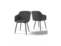 Sillas De Comedor Goeurvant 711(pack De 2, Gris Tinta, Tela)