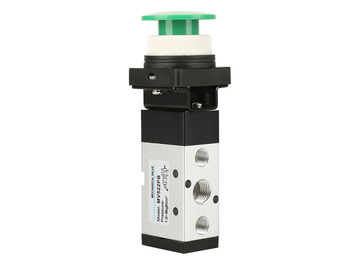 Válvula Pneumática Manual De Controle Manual 5-portas 2-vias Com Botão Redondo De Ajuste