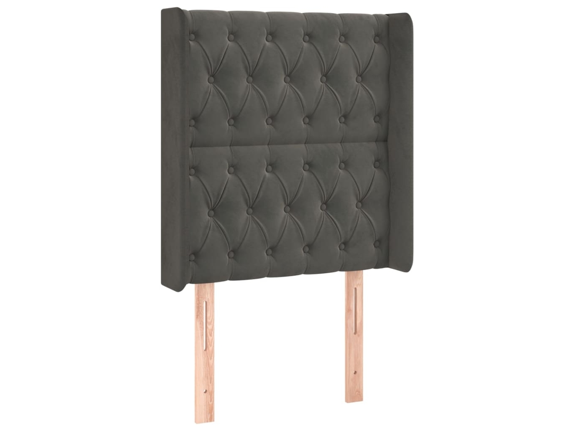 Maison Exclusive - Cabecero Con Orejas De Terciopelo Gris Oscuro 83x16x118/128 Cm