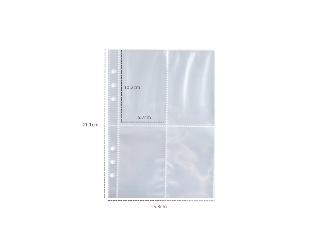 Álbum De Fotos A5 Mini Con Cremallera Y Sobres Transparentes Para Tarjetas Postales Y Recuerdos 10 Piezas 4 Cuadrículas