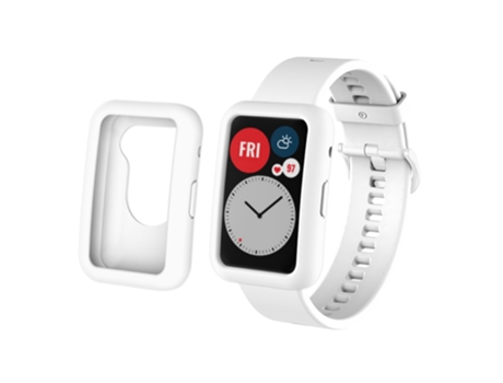 Correa de Silicona ajustable antiarañazos para Huawei Watch Fit - blanco