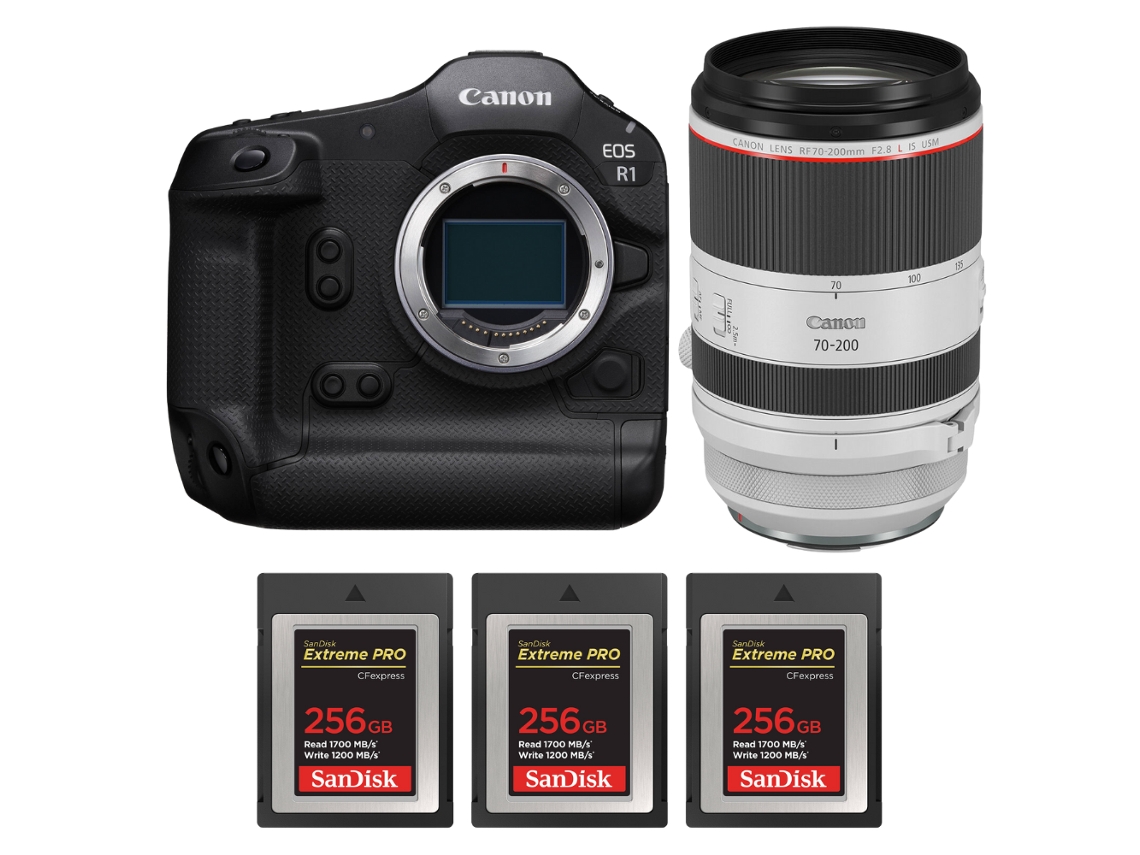 Canon Eos R1 + Rf 70-200mm F/2.8 L Is Usm + 3 Sandisk 256gb Extreme Pro Cfexpress Type B + Ebook “20 Consejos Para Fotos Que Impactan”