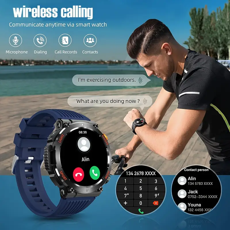 Nuevo modelo de diseño redondo de smartwatch con monitorización de frecuencia cardíaca y presión arterial, llamadas Bluetooth SHAH ARPAN