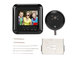 Videocancela Inteligente Com Visor Digital Câmera Olho De Gato Eletrônico 2.4'' Tft Segurança Residencial Preto
