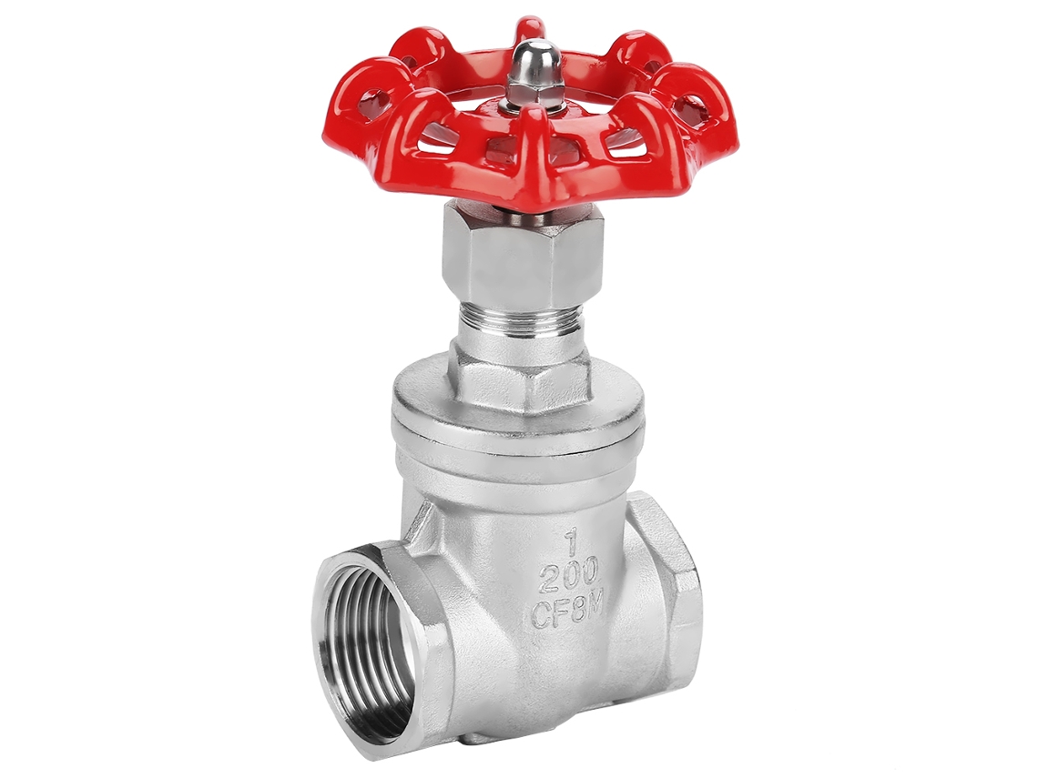 Válvula de gaveta em aço inoxidável DN25 BSPP G1 para água, óleo, gás, válvula deslizante rotativa