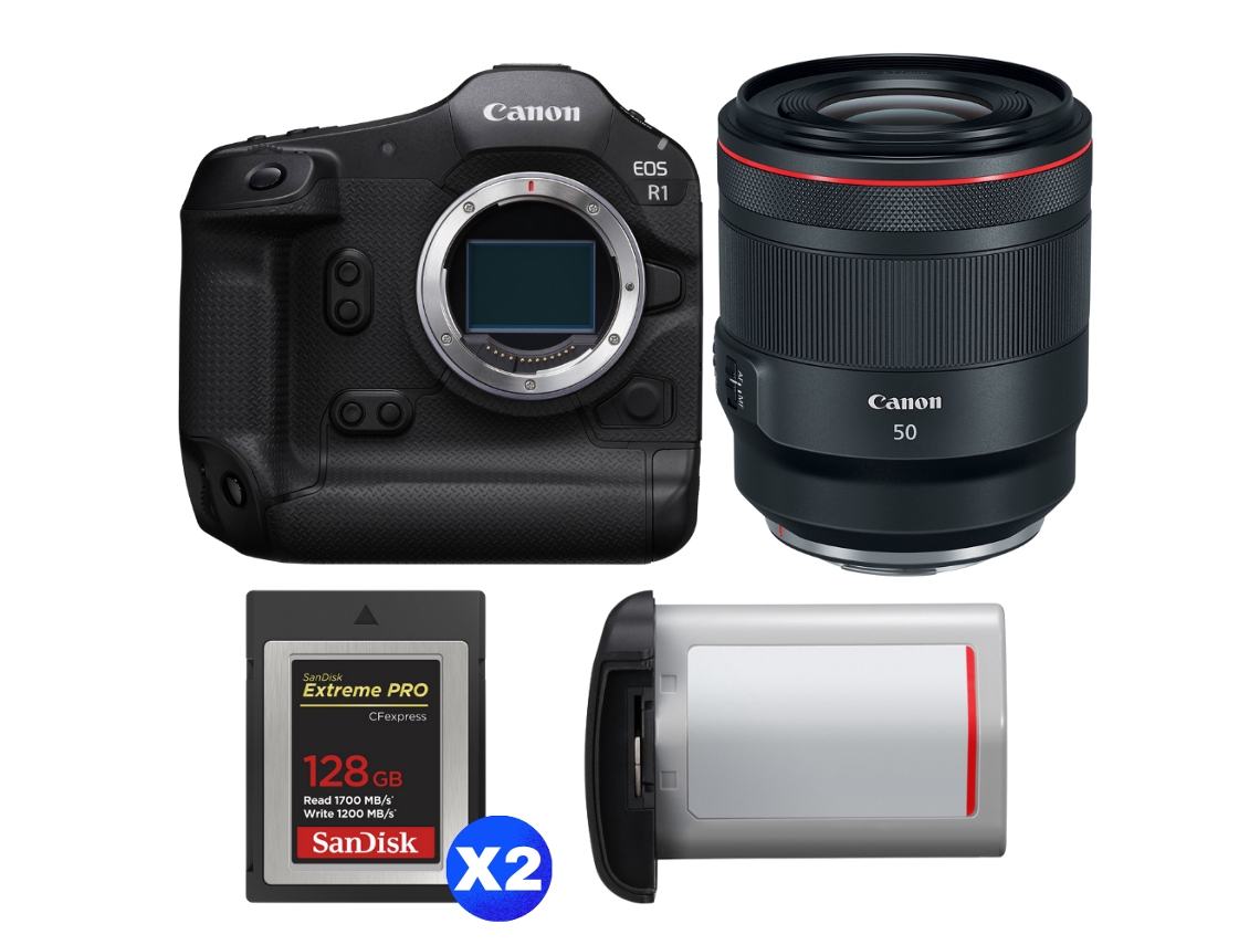 Canon Eos R1 + Rf 50mm F/1.2 L Usm + 2 Sandisk 128gb Extreme Pro Cfexpress Type B + Canon Lp-e19 + Ebook “20 Consejos Para Fotos Que Impactan”