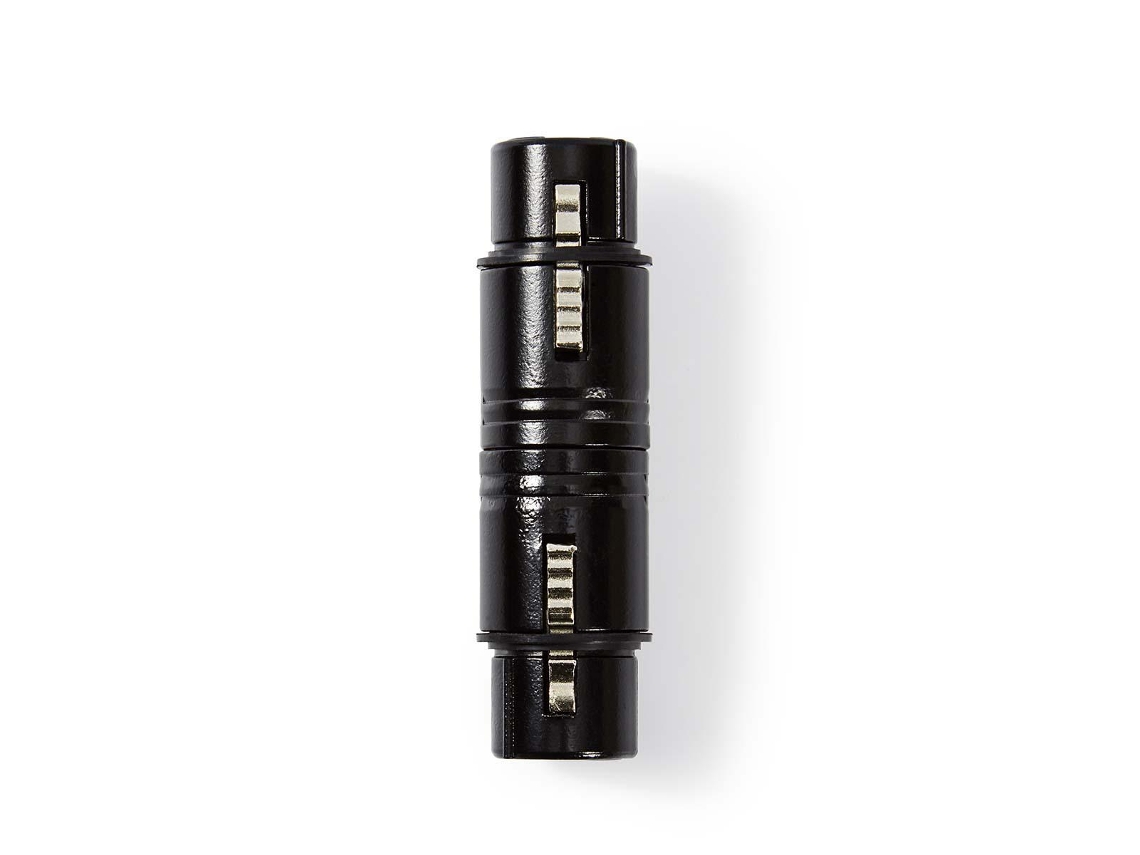 Adaptador XLR XLR hembra de 3 pines XLR hembra de 3 pines Niquelado Recto Metales Negro 1 PC. Bolsa de plastico NEDIS