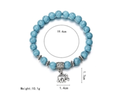 Pulseras de turquesa para mujer con cuentas y cordón elástico, regalo de Nostalgia88 (1 unidad)