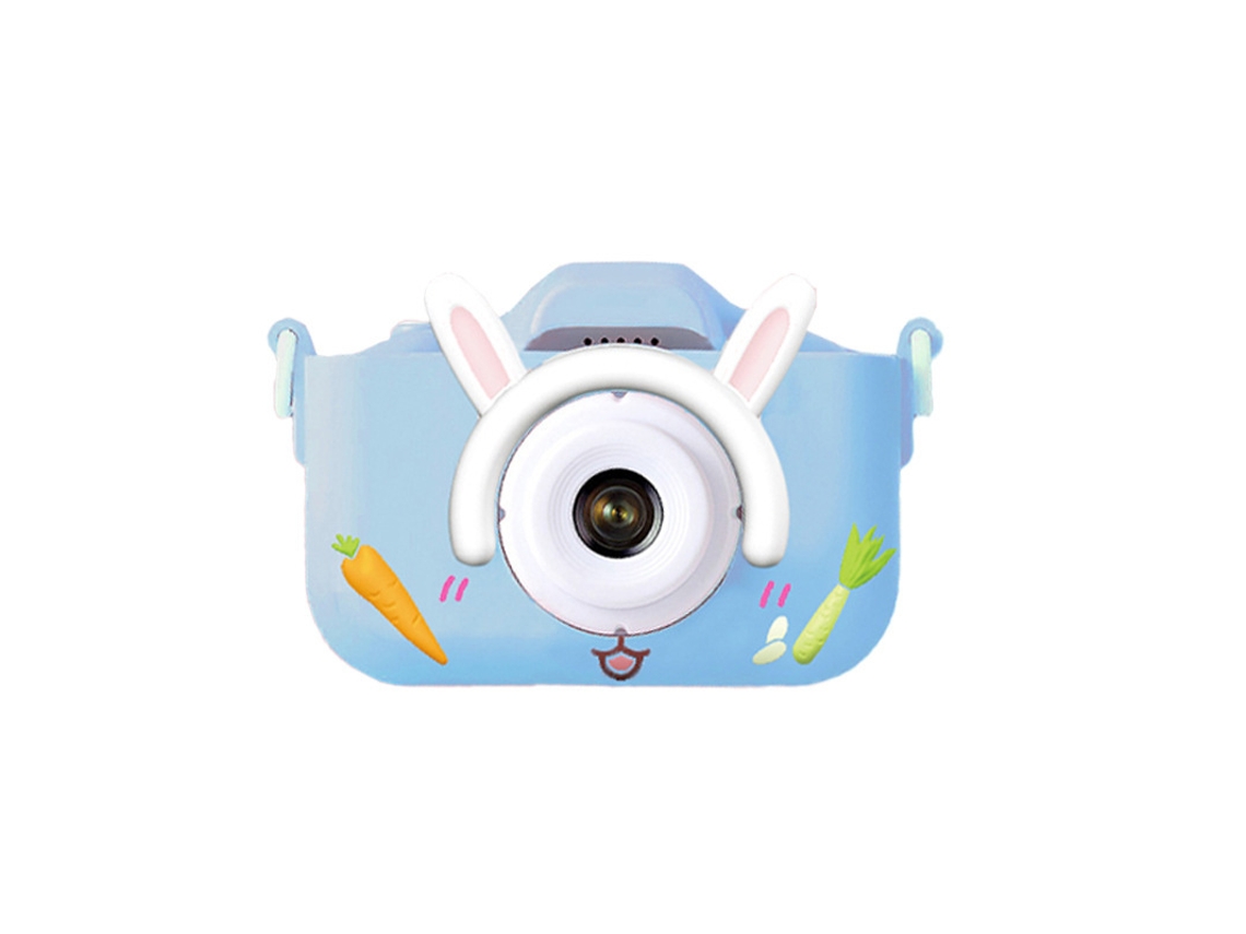 Siurn Cámara Infantil Doble Cámara Conejo Zanahoria Azul-hd
