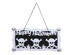 Ats-cartel De Halloween Con Impresión Clara Banner Rectangular Feliz Halloween Para Dormitorio Bar Jardín Calavera G 8029