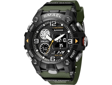 VEANXIN Hombres Relojes de pulsera LED con alarma digital resistente al agua y fecha-Blanco