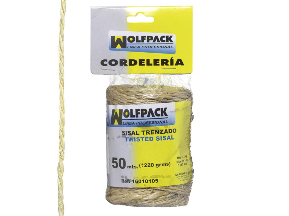 Cuerda Sisal Nº1 2 Cabos (Bobina 220 gr. / 50 m.) WOLFPACK LINEA PROFESIONAL