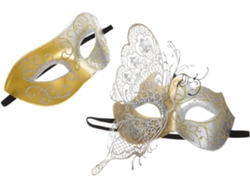 Conjunto de 2 máscaras artesanais para casa, decoração de festa de Halloween com design para cosplay e
