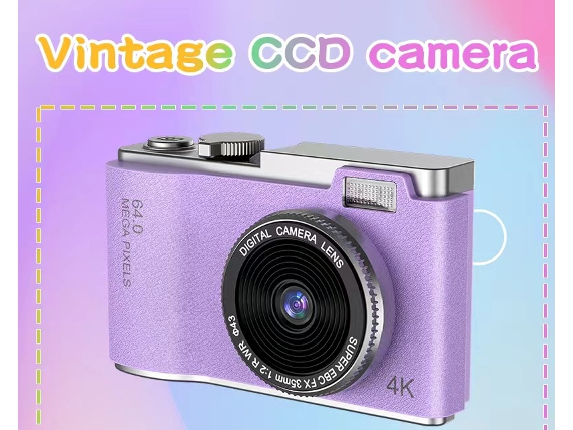 Camara Compacta Camara Exterior 4K Hd Ccd-Púrpura CHRUI