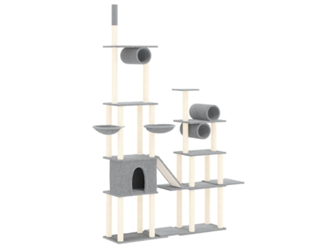 Rascador Para Gatos VIDAXL Con Postes De Sisal Gris Claro 279 cm