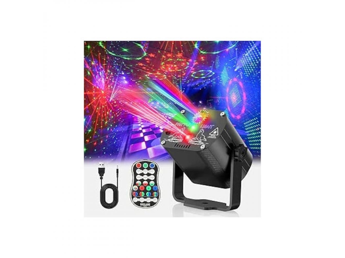 Proyector Láser De Escenario Con Sonido Activado, Fondo Led Para Iluminación Ambiental, Control Remoto Con Modo De Funcionamiento Automático, Múltiple