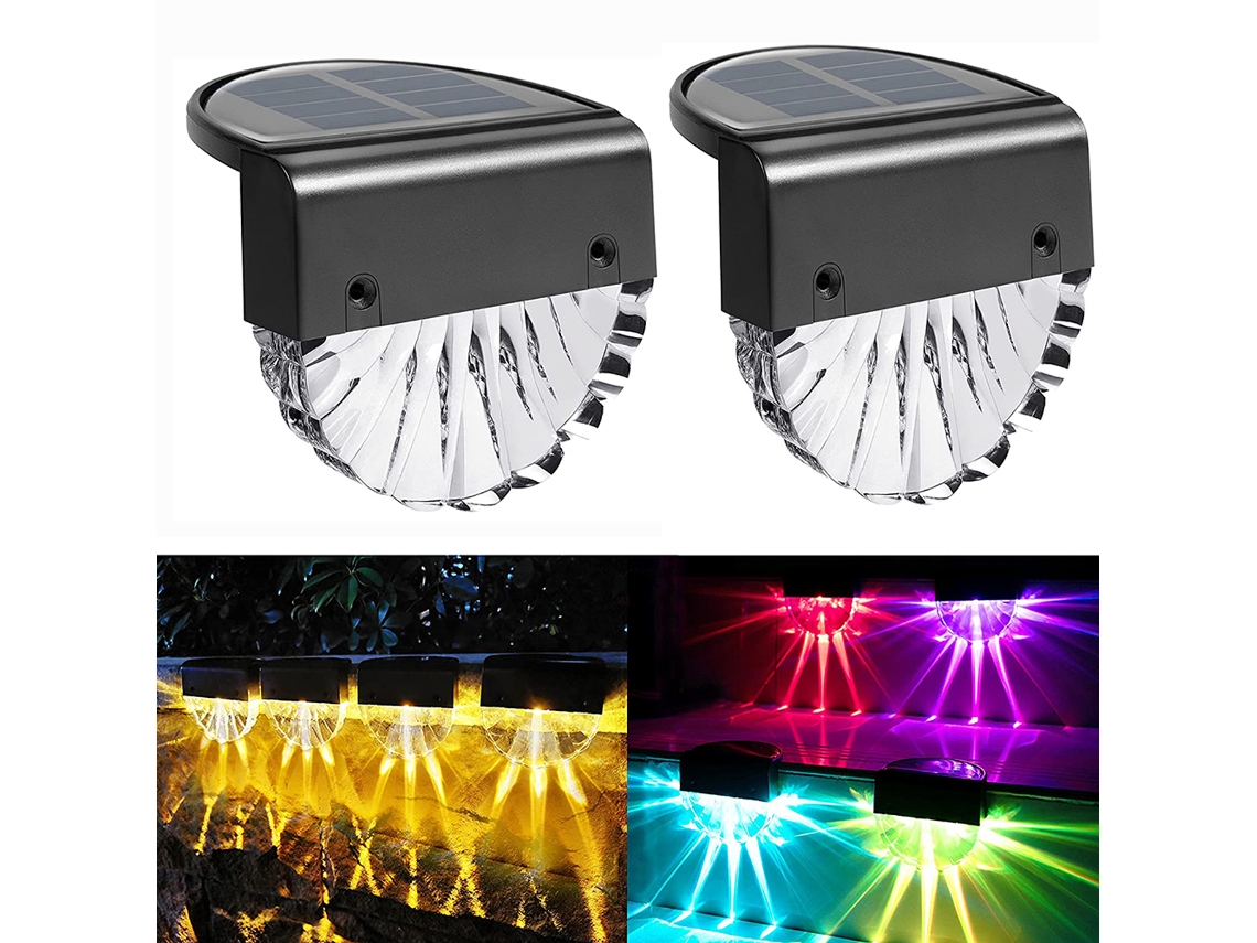 Luces solares para terraza, iluminación innovadora para exteriores con revestimiento acrílico transparente, para superficies de madera, ladrillo y piedra.
