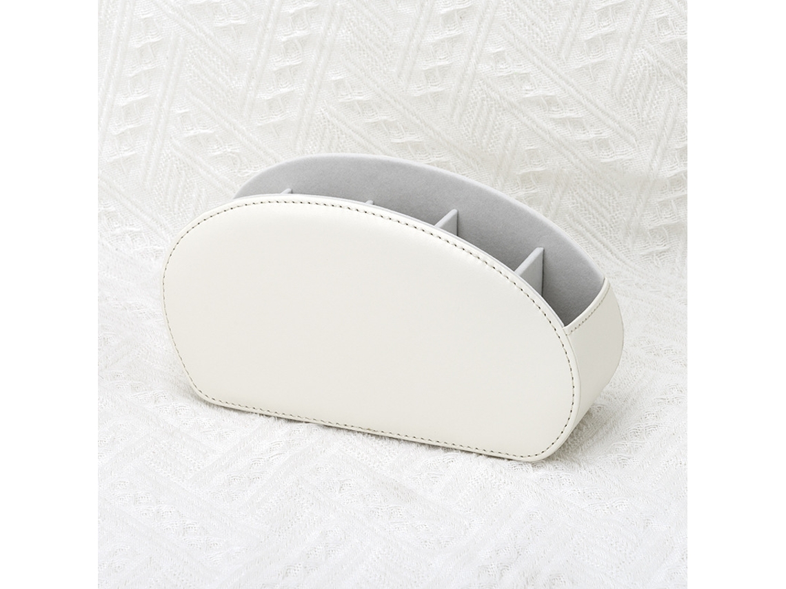 Suporte para Mando a Distância, 5 Bolsos, Pele Sintética, Branco. ZYBLSSBB