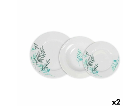 Set de Vajilla LA MEDITERRÁNEA Lora Redonda 18 Piezas (2 Unidades)