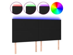 Cabecero con luces LED, tela negra, MAISON EXCLUSIVE (160x5x118 cm)