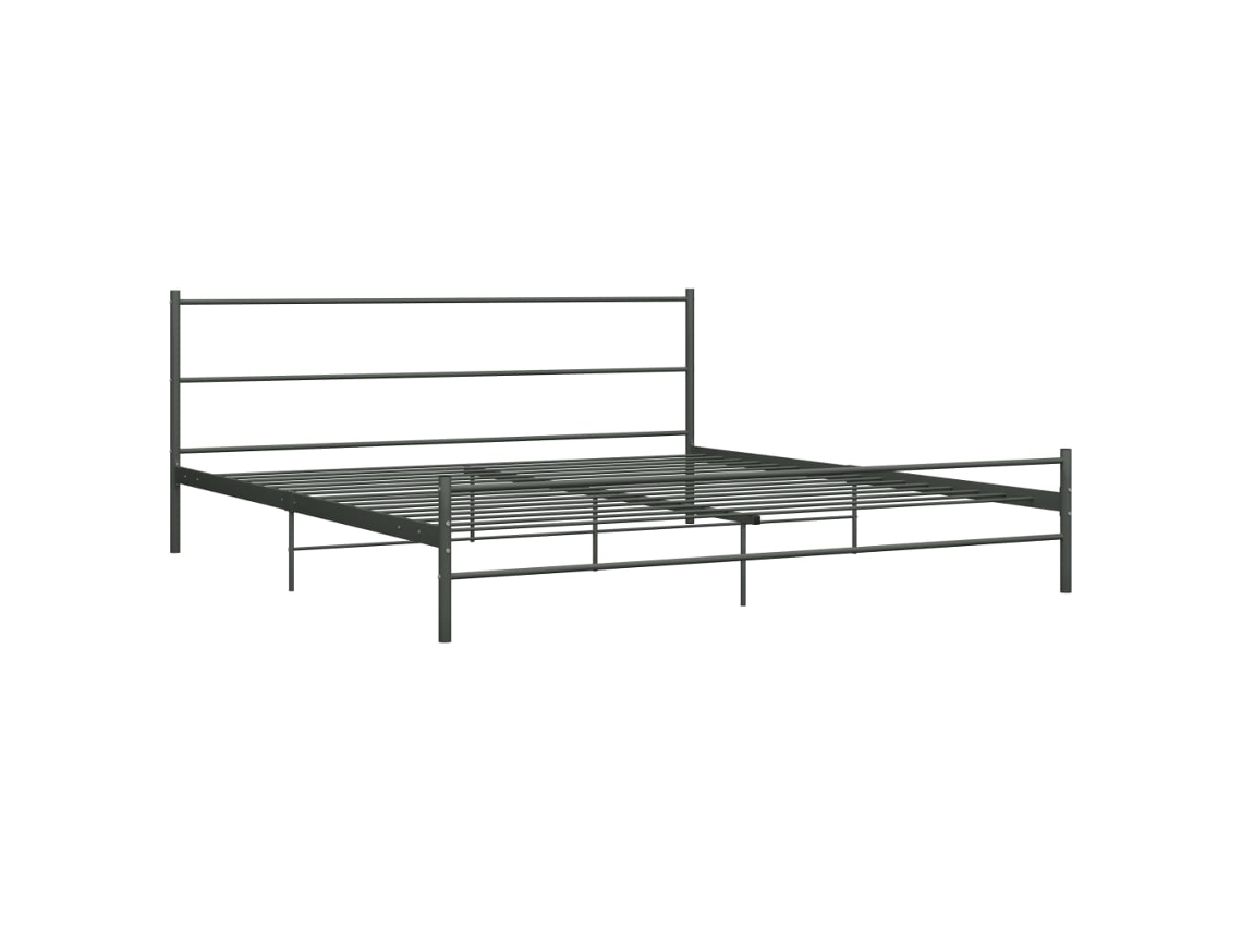 Maison Exclusive - Estructura De Cama Sin Colchón Metal Gris 200x200 Cm