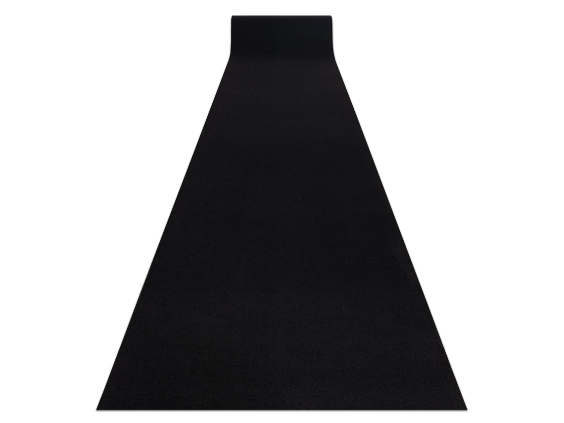 Alfombra de Pasillo con Refuerzo de Goma Rumba Un Solo Color Negro 200 cm