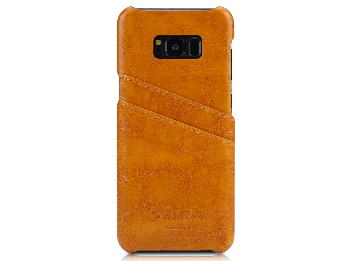 Cubierta Posterior De Funda De Teléfono Pu Para Samsung Galaxy S8 (amarillo, Encerado, Protección De Inserción De Tarjeta)