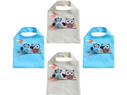 Kit De 4 Sacolas De Compras Dobráveis Yarnow Com Estampa De Coruja, Reutilizáveis, Duráveis E Laváveis, Ideais Para