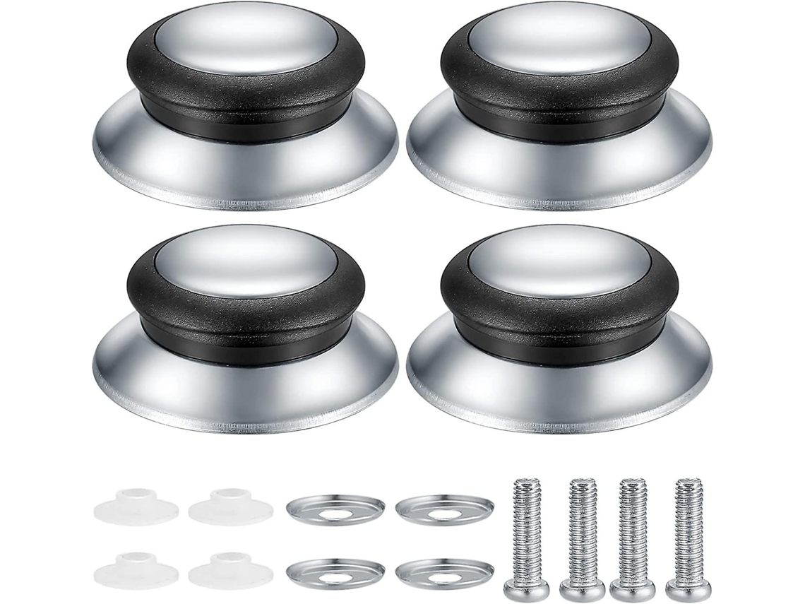 Juego de 4 asas para tapas de ollas, repuesto universal resistente al calor, asas de cocina duraderas y cómodas para ollas y sartenes.