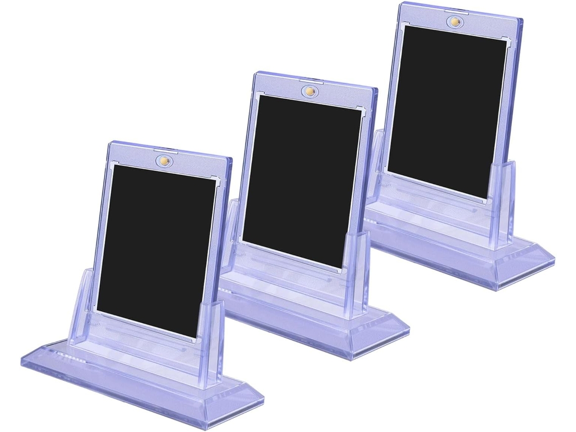 Tarjetero Transparente Con Base Para Guardar Objetos De Colección,