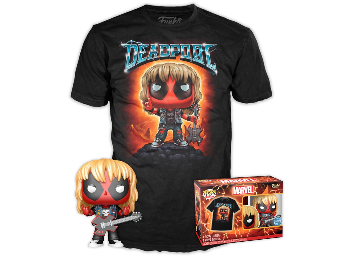 Conjunto de figuras Pop Tee de Marvel Deadpool Heavy Metal B.active