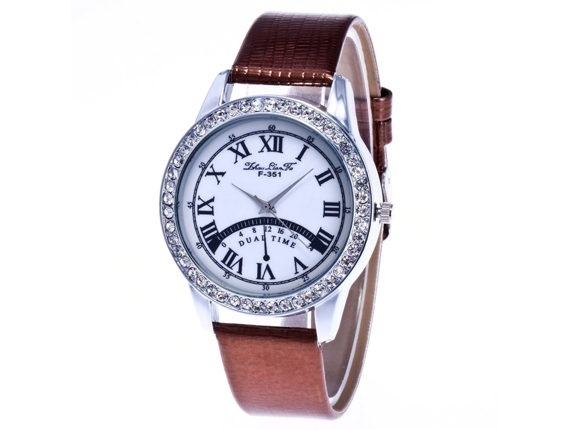 Reloj De Moda Zhoulianfa Para Mujer Y Hombre Metal Cuarzo Con Correa Ajustable Café
